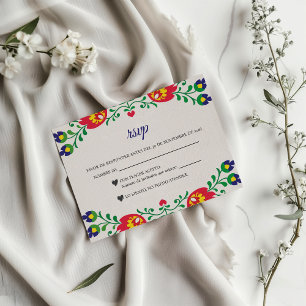 Fiesta Färgglada Blommiga Botaniska Spanska Bröllo OSA Kort