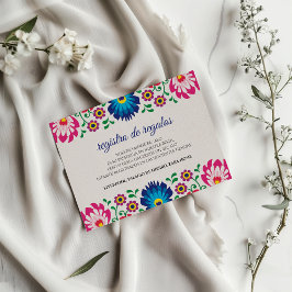 Fiesta Färgglada Blommiga Botaniska Spanska Bröllo Tilläggskort