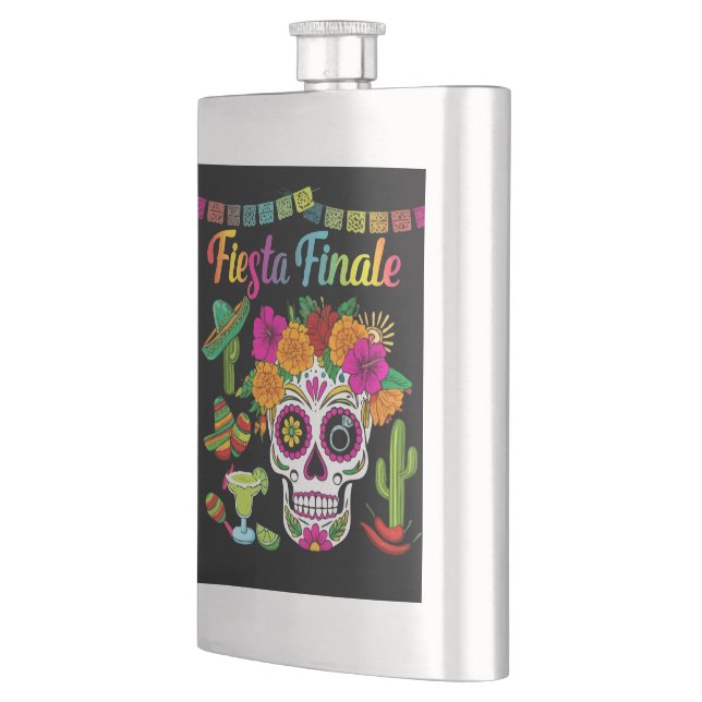 "Fiesta Finale" Färgglad Sockerskalle Möhippa Fickplunta (Vänster)