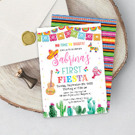 Fiesta First Birthday Investigation Girl Inbjudningar