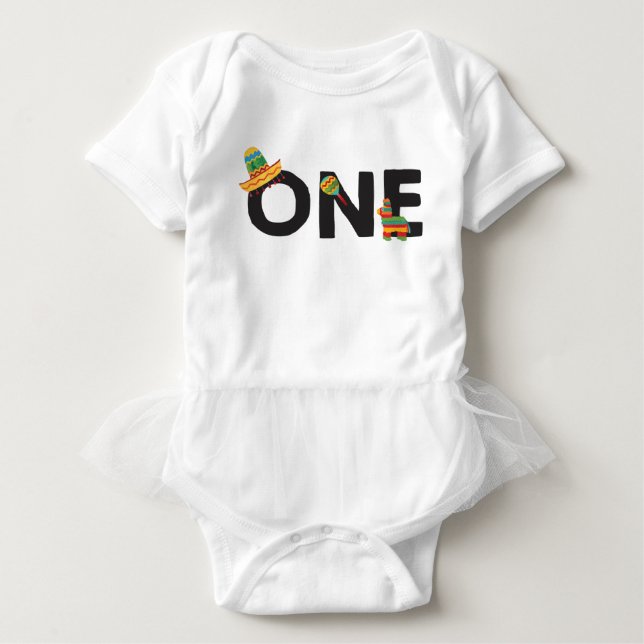 Fiesta First Birthday Outfit T Shirt (Framsida)