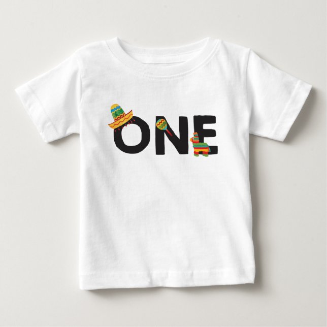 Fiesta First Birthday Shirt T Shirt (Framsida)