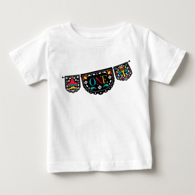 Fiesta First Birthday Shirt T Shirt (Framsida)