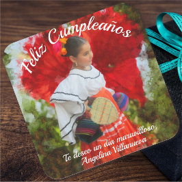 Fiesta Flower Feliz Cumpleanos 2555 Fyrkantigt Klistermärke
