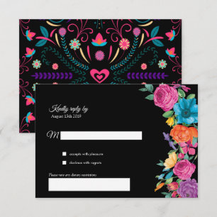Fiesta Flowers & Mexikanska Embroidery OSA kort