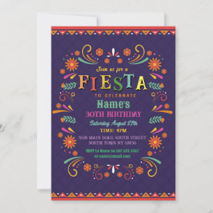 Fiesta Födelsedagsfest Inbjudan Mexican Hat Mexiko