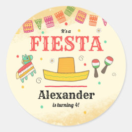 Fiesta Födelsedagsfest Runt Klistermärke
