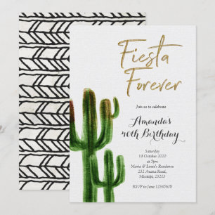 Fiesta Forever Cactus Födelsedagsfest inbjudan