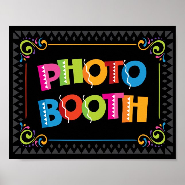 Fiesta FOTOBOD Schablonen för fest Poster (Framsidan)