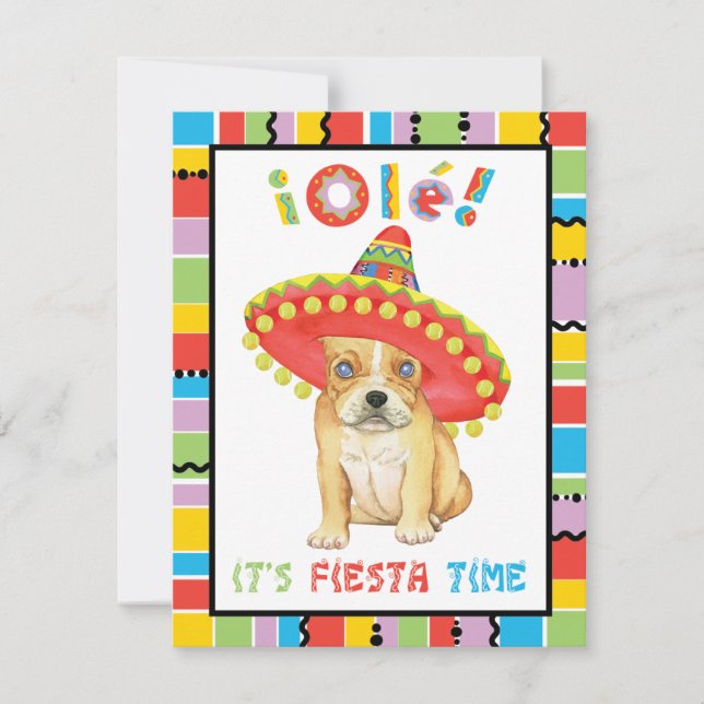 Fiesta Frenchie Inbjudningar (Framsida)