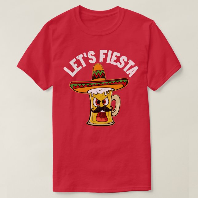 Fiesta Funny Cinco de Mayo Mexican Beer med T Shirt (Design framsida)