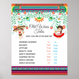 Fiesta Gender reveal Gamle Wives Tales Board Poster