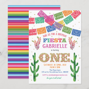 Fiesta, Girl, Mexican, Cactus, Uno, 1:a födelsedag Inbjudningar