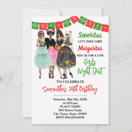 Fiesta Girls Nattdag ut från födelsedag Inbjudningar