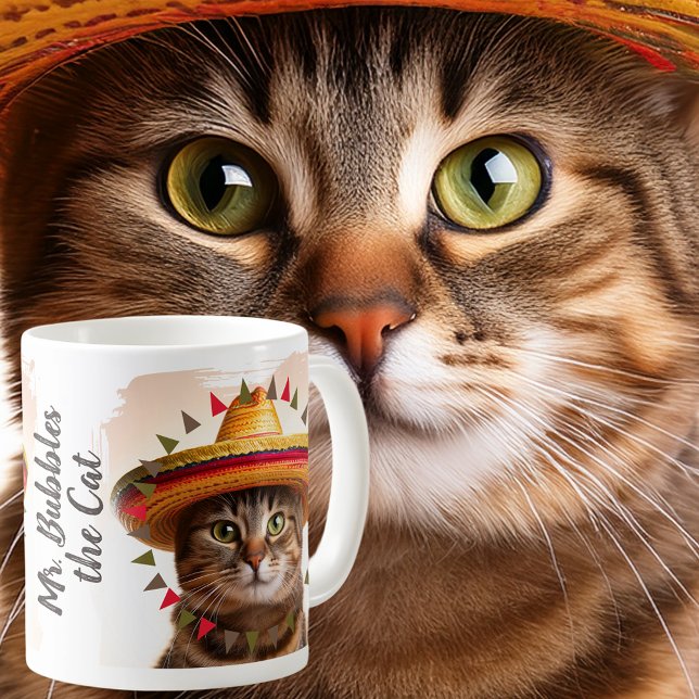 Fiesta gräns runt ditt fantastiska Cat-foto på Kaffemugg (Skapare uppladdad)