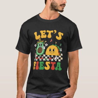 Fiesta Groovy Avocado Tacos Cinco De Mayo Mex T Shirt