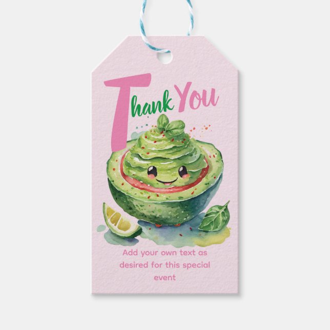Fiesta Guacamole Flicka Shower Cute Favors Gift Presentetikett (Framsidan)