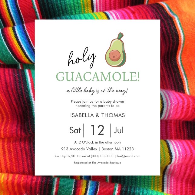 Fiesta | Heliga Guacamole Baby Shower-inbjudan (Skapare uppladdad)