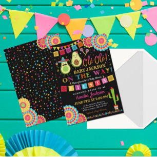 Fiesta Heliga Guacamole Baby Shower Inbjudan Mexic