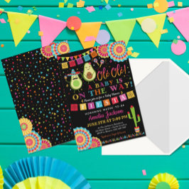 Fiesta Heliga Guacamole Baby Shower Inbjudan Mexic