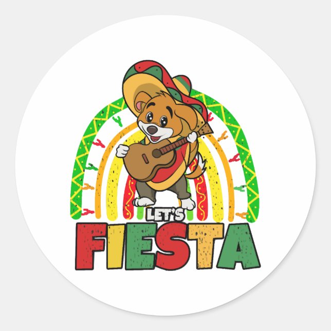Fiesta Hund Runt Klistermärke (Framsida)