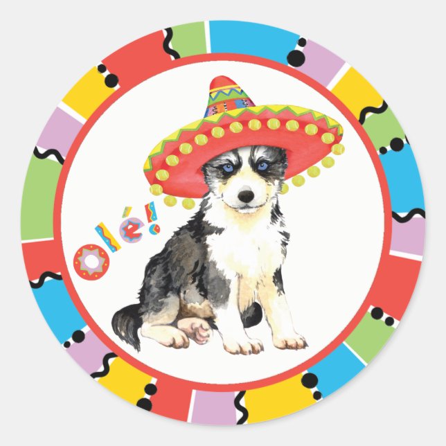 Fiesta Husky Runt Klistermärke (Framsida)