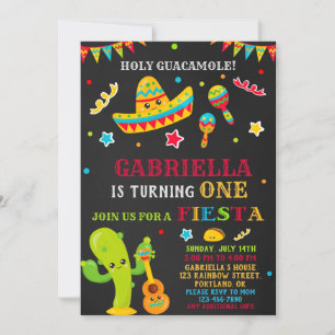 Fiesta inbjuden Fiesta-födelsedagsinbjudan Flicka Inbjudningar