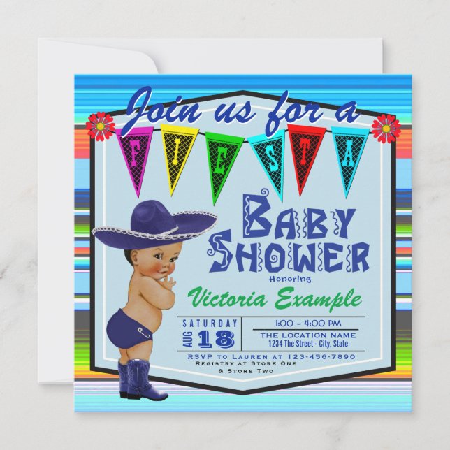 Fiesta-inbjudningar till baby shower inbjudningar (Framsida)