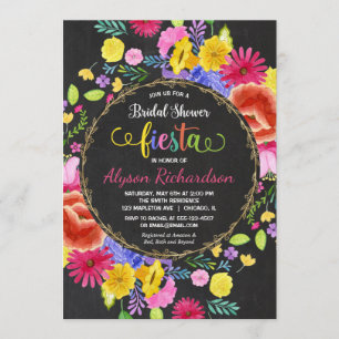 Fiesta inbjudningskort för möhippan blommigt, vatt