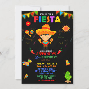 Fiesta inbjuds till inbjudan till fiesta-födelseda