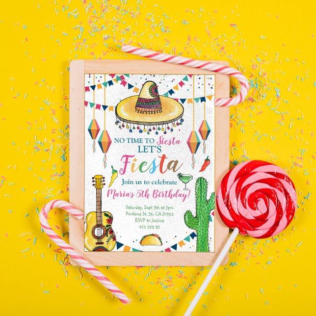 Fiesta Ingen tid till Siesta mexican Birthday Inbjudningar (Skapare uppladdad)