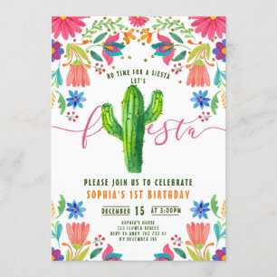 Fiesta Ingen tid till Siesta Mexican Girl Birthday Inbjudningar