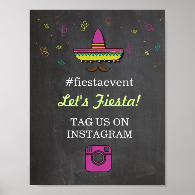 Fiesta Instagram-skylt Foto Passets Bröllopsfest Poster (Framsidan)