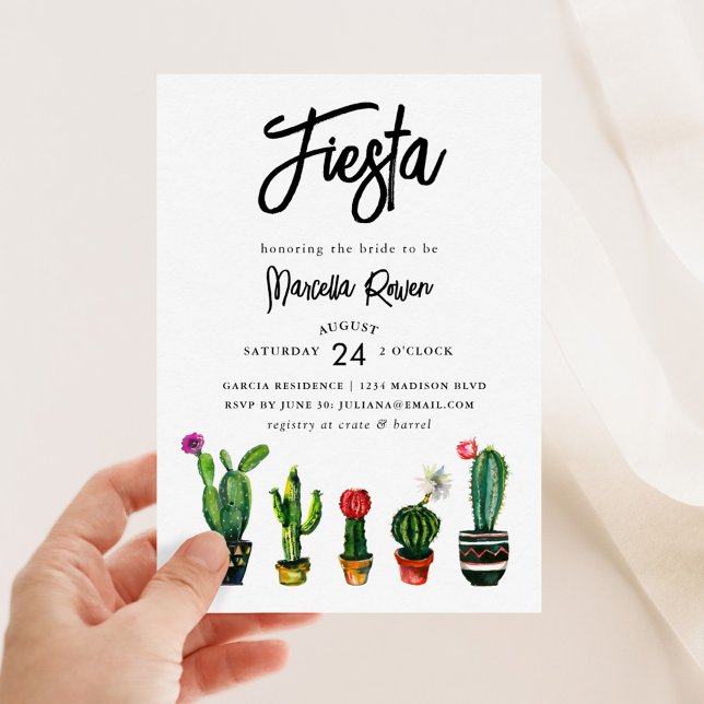 Fiesta Kactus Bröllopsdusch Inbjudningar (Skapare uppladdad)