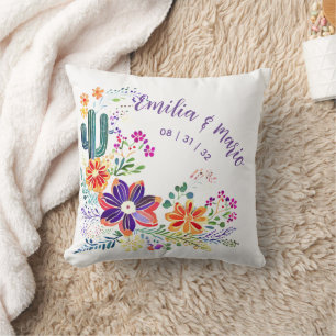 FIESTA Kaktus Folkart Blommor Anpassad Kudde