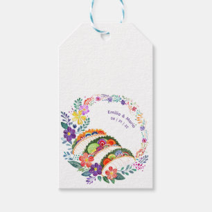 FIESTA Kaktus Folkart Blommor Anpassad Presentetikett