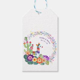 FIESTA Kaktus Folkart Blommor Anpassad Presentetikett