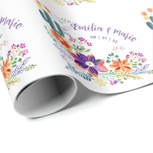 FIESTA Kaktus Folkart Blommor Anpassad Presentpapper