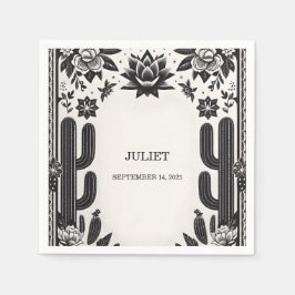 Fiesta Kaktus Förälskad I Knopp Mexikansk Bröllops Pappersservett