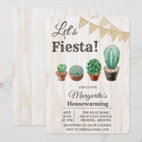Fiesta Kaktus Inflyttningsfest Inbjudan