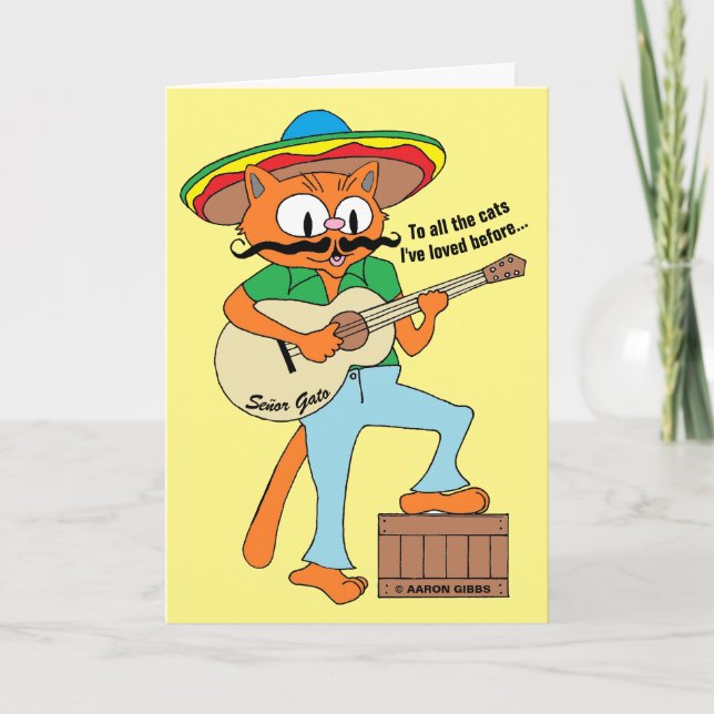 Fiesta Katt Gato Cinco De Mayo Rolig Tomt Inuti Kort (Framsida)