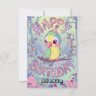 Fiesta Kids Parrot Digital Birthday Kort