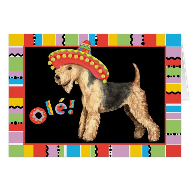Fiesta Lakeland Terrier Card Hälsningskort (Framsidan Horizontal)
