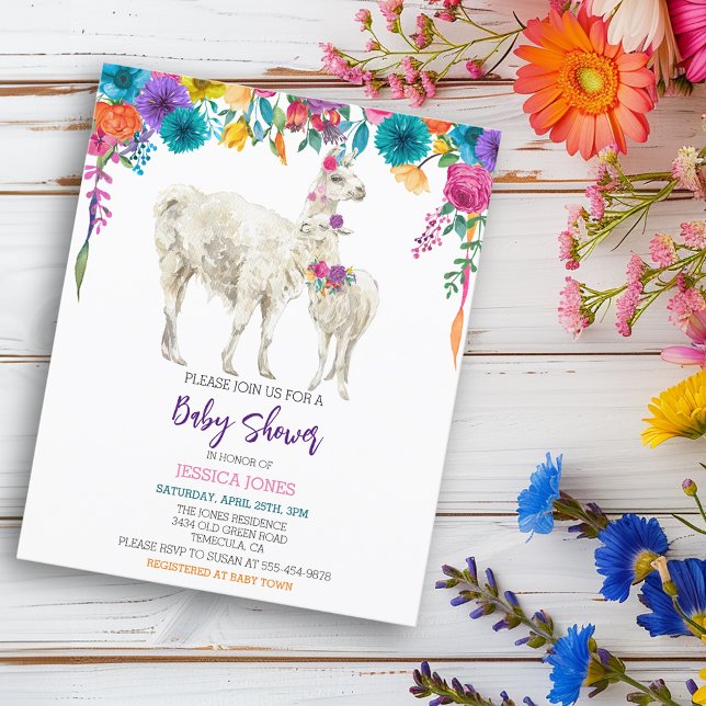 Fiesta Llama Baby Shower Budget Inbjudan (Skapare uppladdad)