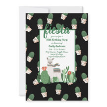 Fiesta Llama Birthday Call Roligt Cute Cactus