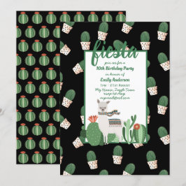Fiesta Llama Birthday Call Roligt Cute Cactus Inbjudningar