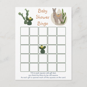 Fiesta Llama Cactus Baby Bingo-könskort Tilläggskort