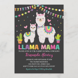 Fiesta Llama Girl Baby Shower / Cactus Alpaca Inbjudningar