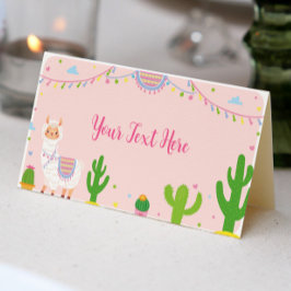 Fiesta Llama Roligt Girl Birthday Place Placeringskort