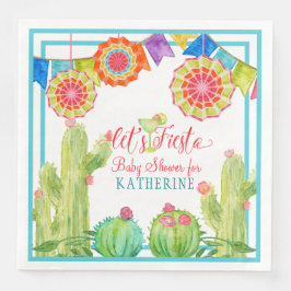 Fiesta Margarita Boy Shower Cactus Pennants Pappersservett